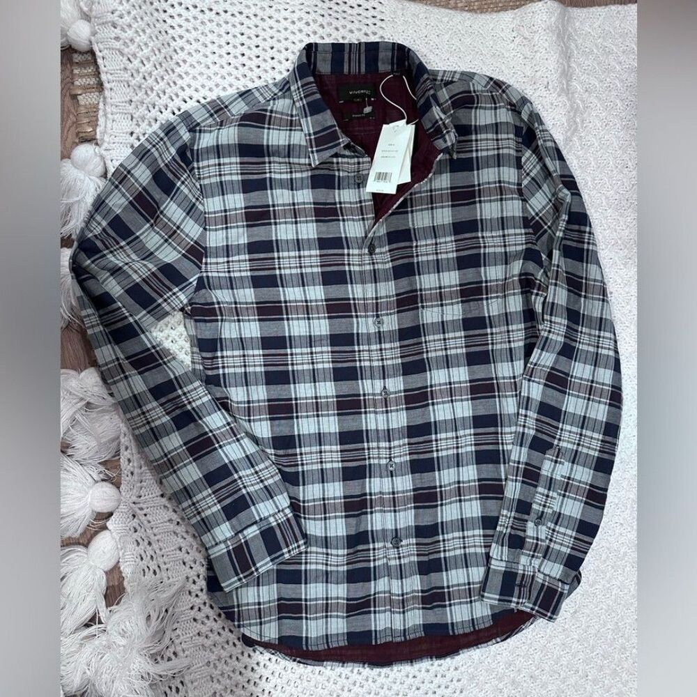 New MENS Vince Black and White Casual Button Down Shirt